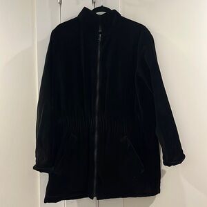 Blumarine Puffer Velvet Black Zip up Coat Largr